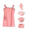 5Pcs Bath Towel Wrap Set Hair Drying Cap Headband Princess