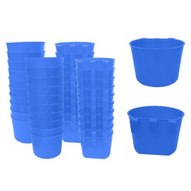 AMZSYLV Pack of 40 Cage Cups Birds Feeders Seed Bowl Chicken Feeding Watering Dish Rabbit Water Food Hanging Wire Cages Box 8 oz Coop Cups for Pet Parrot Parakeet Game Fowl Poultry Pigeon