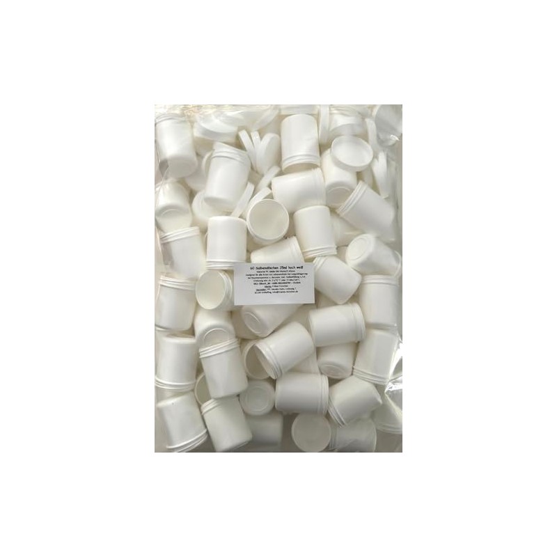 60 Salbendöschen, Creme-döschen, Salbenkruke hoch, 25ml Inhalt - Made IN