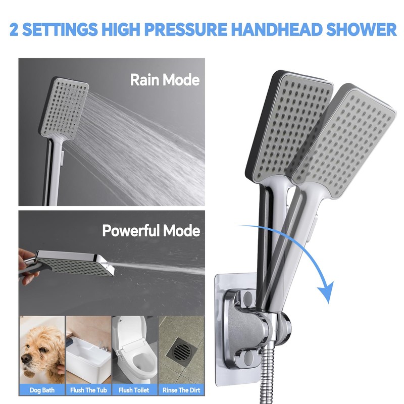 13 Inch Shower Head With Handheld Spray Combo, High Pressure