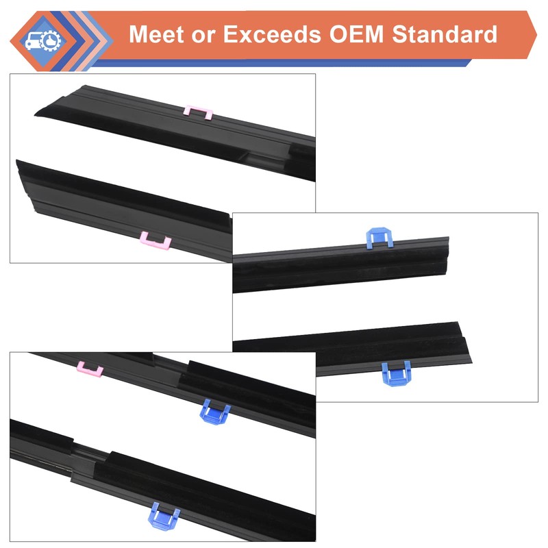 ZONFANT 4 Pcs Car Outer Door Window Moulding Trim Weatherstrip