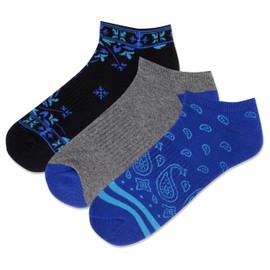 Hot Sox Men's Fun Conversation Starter Low Cut Socks-3 Pair Pack-Cool & Funny Gifts, Bandana (Navy), : 6-12