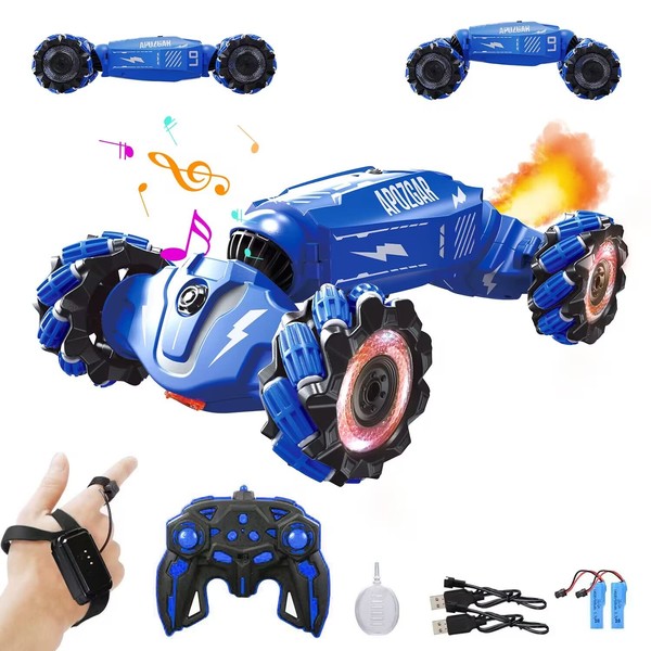 LOOZIX Upgraded Hand Gesture Sensing RC Stunt Car with Lights