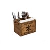 Van Manen Wooden Cutlery Tray with Print and Leather Handle