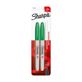 SHARPIE Green Sharpie Permanent Markers 2 Count Fine Point Vibrant Ink for All Surfaces