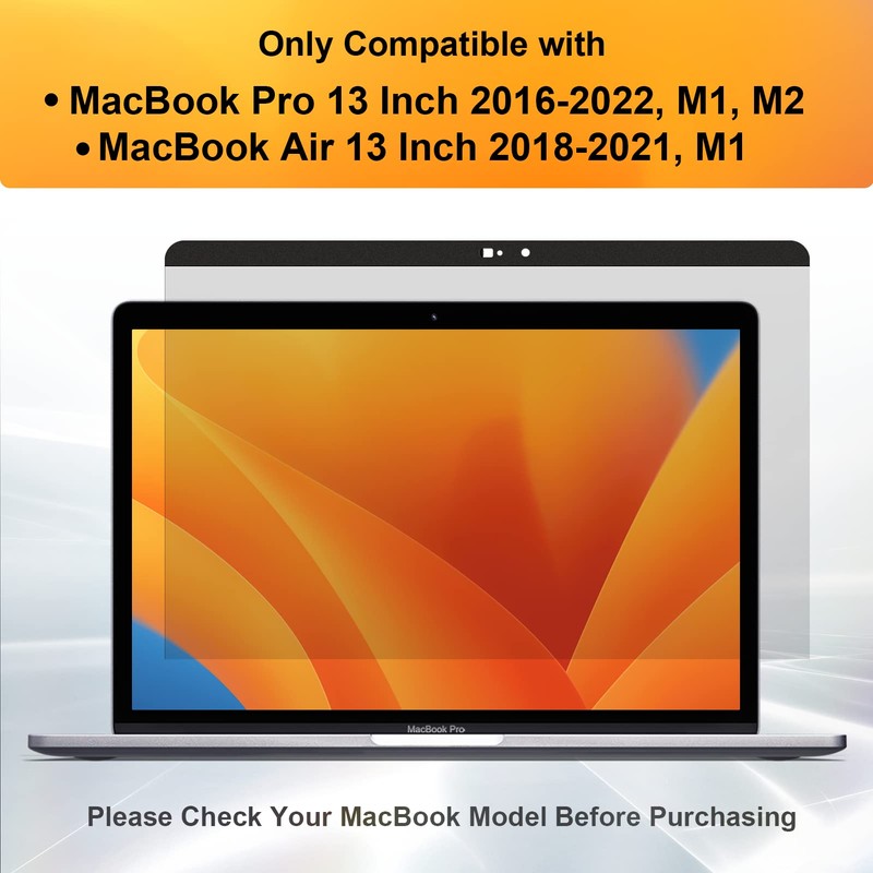 Magnetic Privacy Screen for MacBook Pro 13 Inch(2016-2022, M1, M2),
