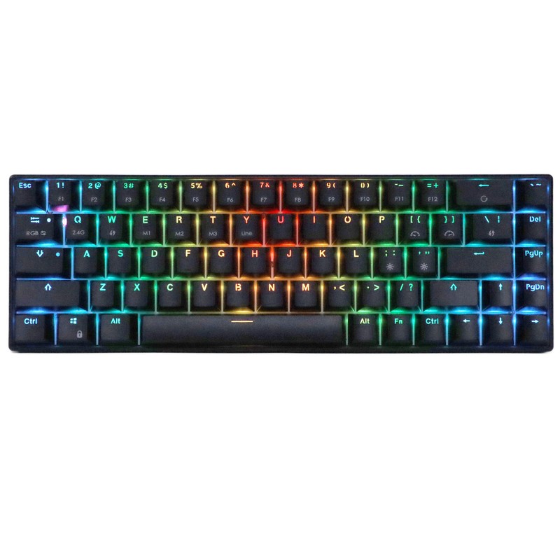 Wireless 2.4 G Mechanical Keyboard Black 68 Keys RGB Dynamic