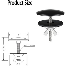 CAVLA 2 Pcs 2" Kitchen Sink Hole Cover, Sink Tap Hole Cover Kitchen Sink Tap Hole Sink Accessories for Home Kitchen and Bathroom Sink Decoration（Black）