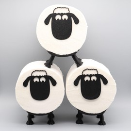 Locke das Toilettenschaf - Toilet Roll Holder for 38 and 42 mm Rolls - Sheep - Toilet Roll Holder - Wig Sheep (Set of 3)