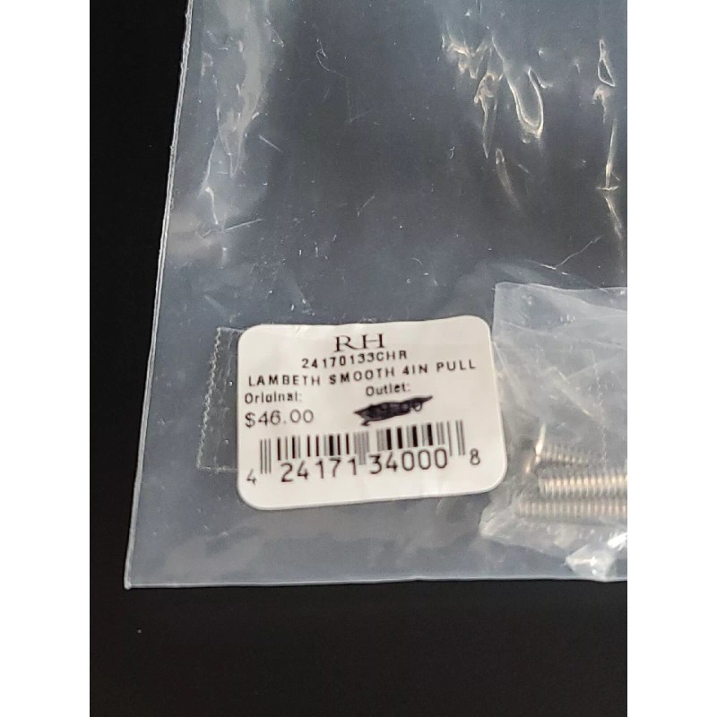 Restoration Hardware Lambeth Smooth Chrome 4 inch Pull 24170133CHR