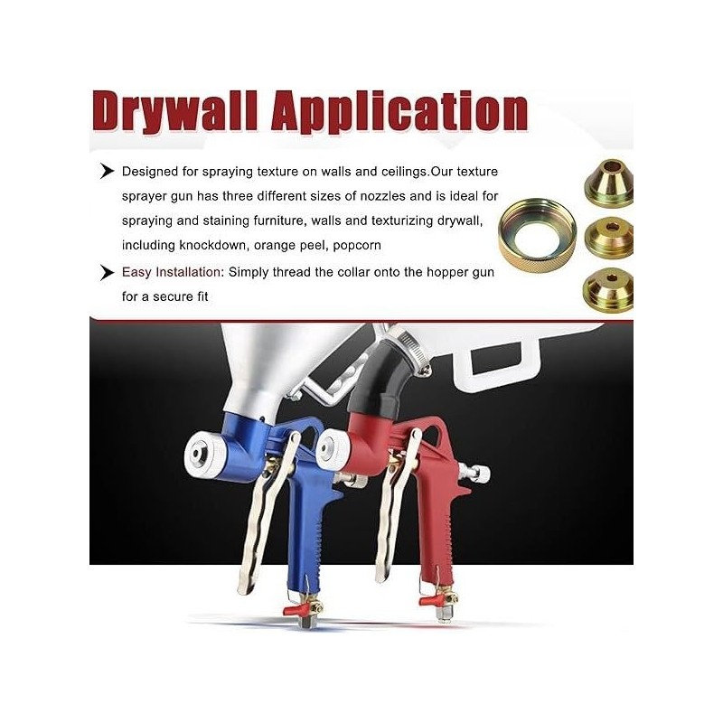 THJOPOKEEL 3 Nozzle Texture Sprayer Orifice Tip Set for Wal-Board