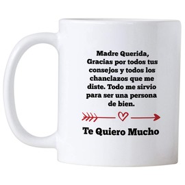 Casitika Regalos para Mama. Tazas para Cafe de Dia de Madres de 11 oz. Querida Madre Mug for Mothers Day in Spanish. Gifts for Latin Mom for Birthday.