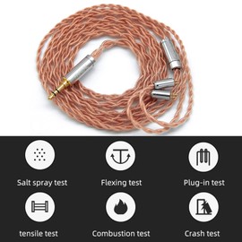 Fezzlo 8-core Silver Plated Upgrade Cable with 2 pins 0.78mm Connector for BL03 ES4 ZST ZSN ZS10 C16 ZSX ZS10 PRO AS16 ZS7 ZSR TRN V80 V90 BA5 KB KS1 KS2 Earphones(3.5mm Plug)