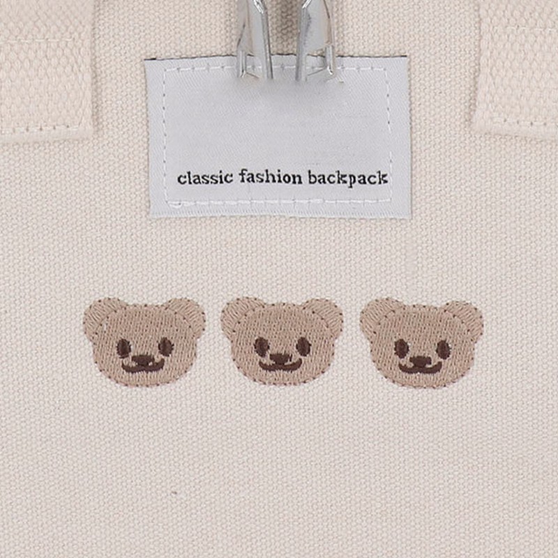 Diaper Shoulder Bag Oxford Cloth Large Capacity Embroidery Bear Pattern