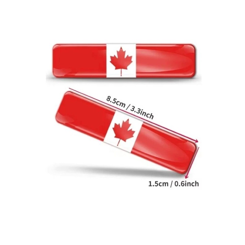 DIGIART INTERNATIONAL DANISH DENMARK FLAG 3D EPOXY CAR EMBLEM SET