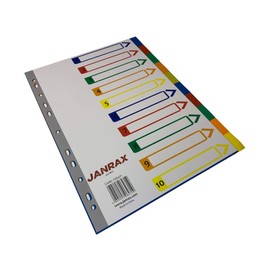 A4 10 Part Polypropylene Dividers with Index Cover