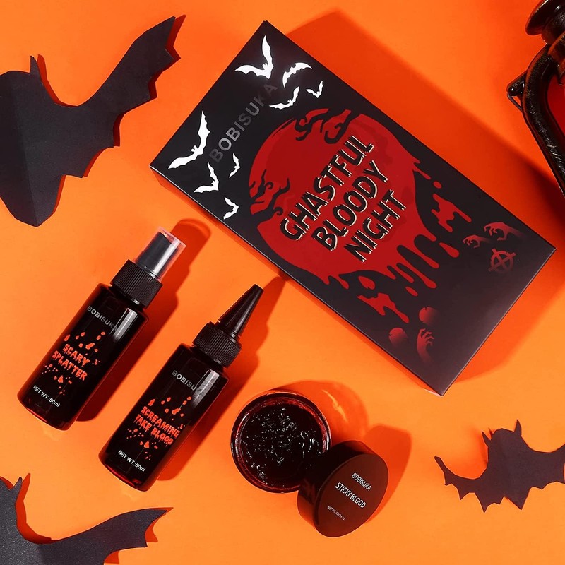 BOBISUKA Halloween Artificial Blood 3 Pieces: Blood Plasma + Artificial