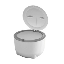 F Fityle Cat Litter Trash Can with Press Type Lid Kitty Litter Tray Portable Trash Container Cat Trash Bin for Indoor Cat Pet Supplies, White