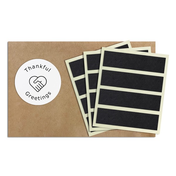 2” x .5” Rectangle Match Striker Stickers - 12 Pieces | Charcoal Match Strike Paper with Adhesive Pre-Cut in Rectangles for Easy Match Lighting | Also Available in Bumble/Dotted Pattern or Brown