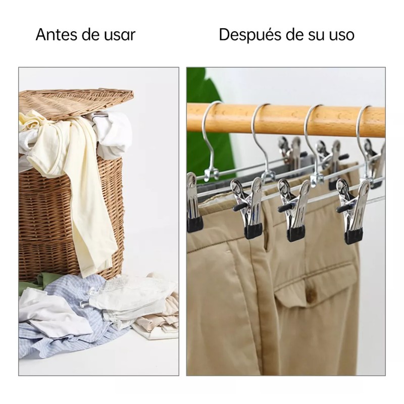 K&R 20 Perchas Con Clip Antideslizantes Gancho Giratorio Perchas