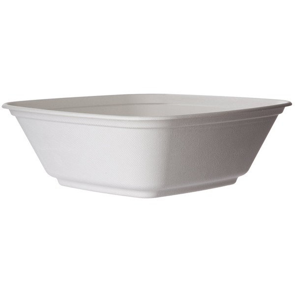 Eco-Products Renewable & Compostable White Sugarcane Catering/Serving Bowl, 160oz., Case