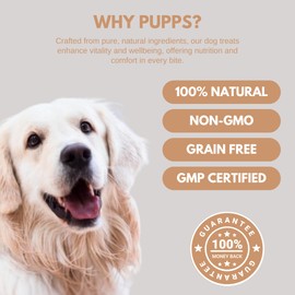 Pupps Dog Itchy Skin Relief Dog Treats - 120 Dog Chews - UK Vet-Approved Natural Skin & Coat Care with Organic Ingredients Soothes Allergies, and Enhances Fur Health with Non Irritant Formula