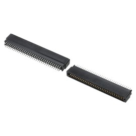 PATIKIL Card Edge Connector Black Socket Right Angle 64 Pin 2.54mm Pitch for PCB Circuit Board, Game Console, Pack of 2
