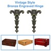 INCREWAY Antique Folding T-Hinges,12PCS Bronze Decorative Hinges Retro Carved Hardware