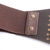 ECHAIN Vintage Classic Wide Belt Elastic Leather Waist Belt, Coffee,