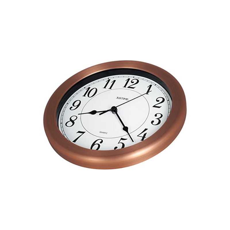 JUSTIME 8.5 inch Water Resistant Wall Clock for Wall Decorative
