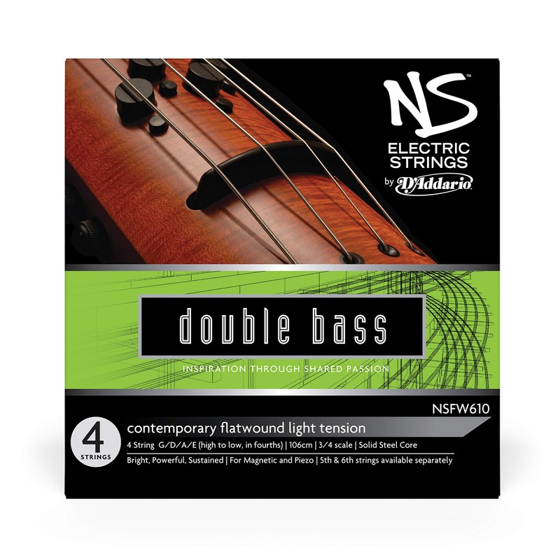 D'Addario NS Electric Contemporary Bass String Set, 3/4 Scale, Medium