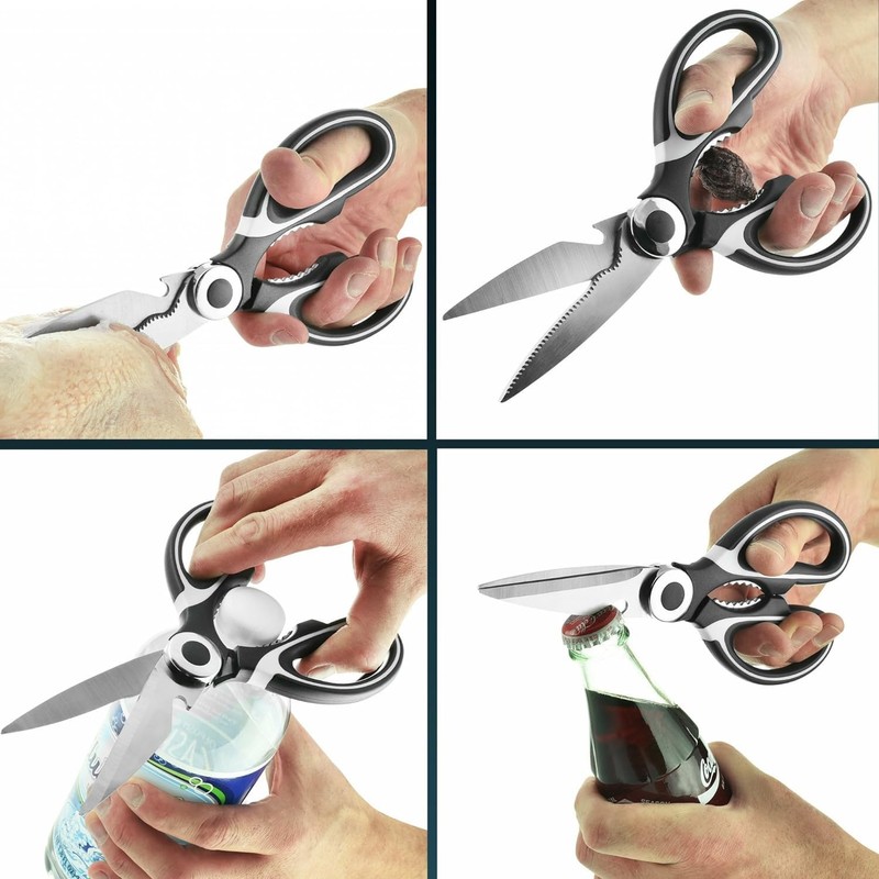 EVERNOOK Kitchen Shears Seafood Scissors Sharp Stainless Steel (Pack Of