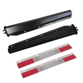 GaeaAuto Black Straight Spring Loaded Mud Flap Hangers Brackets Mudflap Holders Mounts Set 1-1/8" Bolt Spacing 30" Length with Aluminum Reflective Tapes fit for Semi Trucks Trailers, 2 pcs