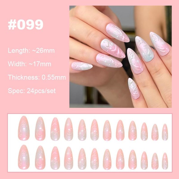 【NEW ARRIVALS!】 Press on Nails French Tip Bling Coffin Short