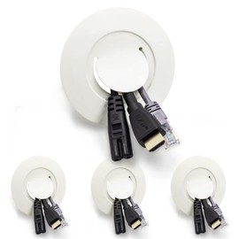 HASA zone 4 pieces cable grommet wall white, cable grommet cable hiding kit, wall duct cable hiding, flush-mounted box cable passage, cable storage for wall-mounted TVs