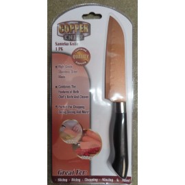 Copper Knife Santuko Stainless Steel Copper Coating Stays Sharp Forever  NEW