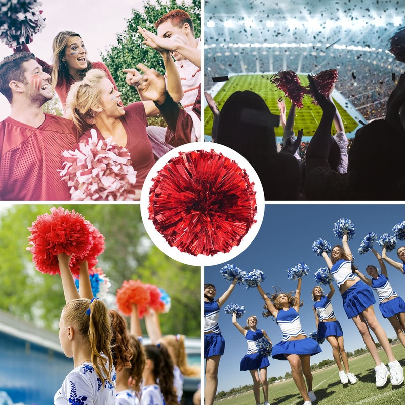 PATIKIL Cheerleading Pom Poms, 2 Pack PET Cheer Pom with