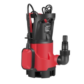 Sump Pump,1HP Submersible Electric Water Pump with 3700GPH Automatic Float Switch for Pool Draining Hot Tub Flood Drain and Irrigation Red