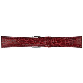 Mimosa Watch Band RA Shape Push Crocodile 19mm Wine