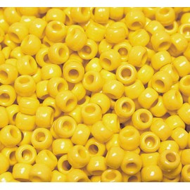 JOLLY STORE Crafts - Pony Beads, Easy-to-Use Reusable Jewelry-Making/Bracelet Beads for Art, Craft Decorations & More, 9 x 6 mm, Crafted in The USA, Opaque Yellow, 500 pcs (Pack of 1)