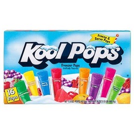 1 box of 16 pops Kool Pops regular flavors