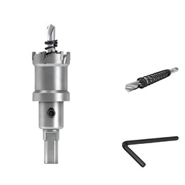 1" (26mm) TCT Hole Saw Kit Tungsten Carbide Tipped Hole Saw Drill Bit with Titanium-Plated Pilot Drill Bit for Metal, Stainless Steel, Iron, Wood, Plastic