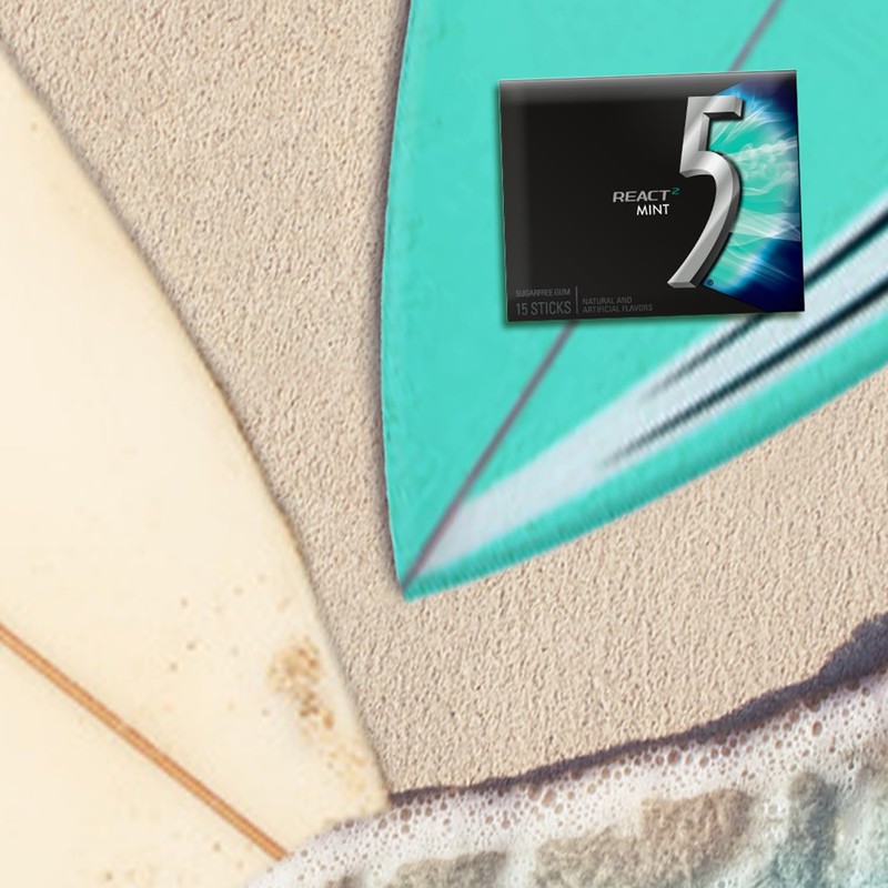 5 GUM React Mint Sugar Free Chewing Gum Bulk Pack