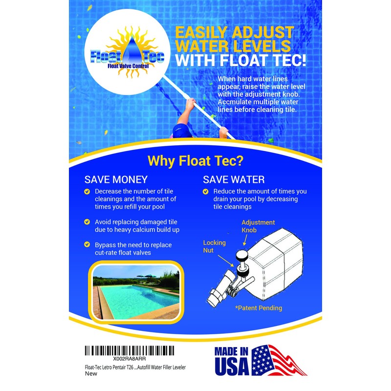 Float Tec Letro Pentair T26 EZ Adjustment Brass Float Valve