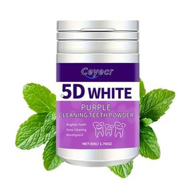 Polvo Morado Blanqueador Dental Remueve Manchas y Dientes Amarillos Limpieza Profunda con Aroma a Menta Aliento Fresco y Sonrisa Más Blanca Ideal para Uso Diario 50 gr