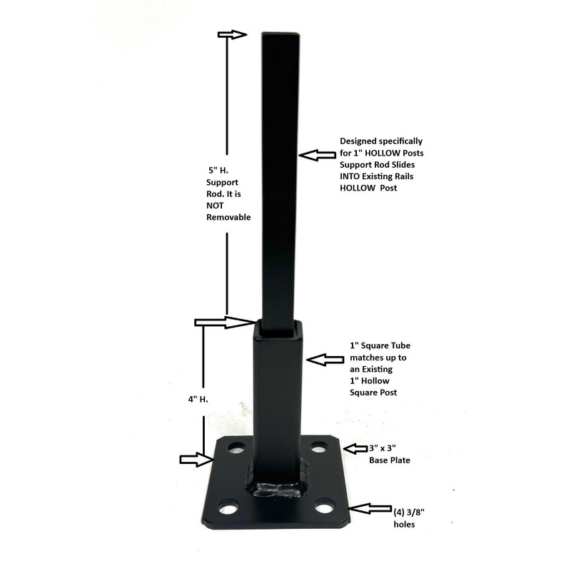 Anvil Repair 1" Rusted Out Black Iron Step Railing Posts