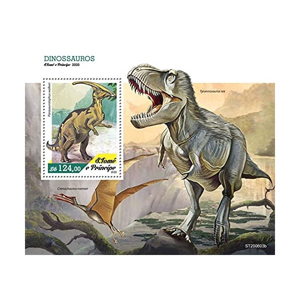 St Thomas - 2020 Parasaurolophus Dinosaur - Stamp Souvenir Sheet