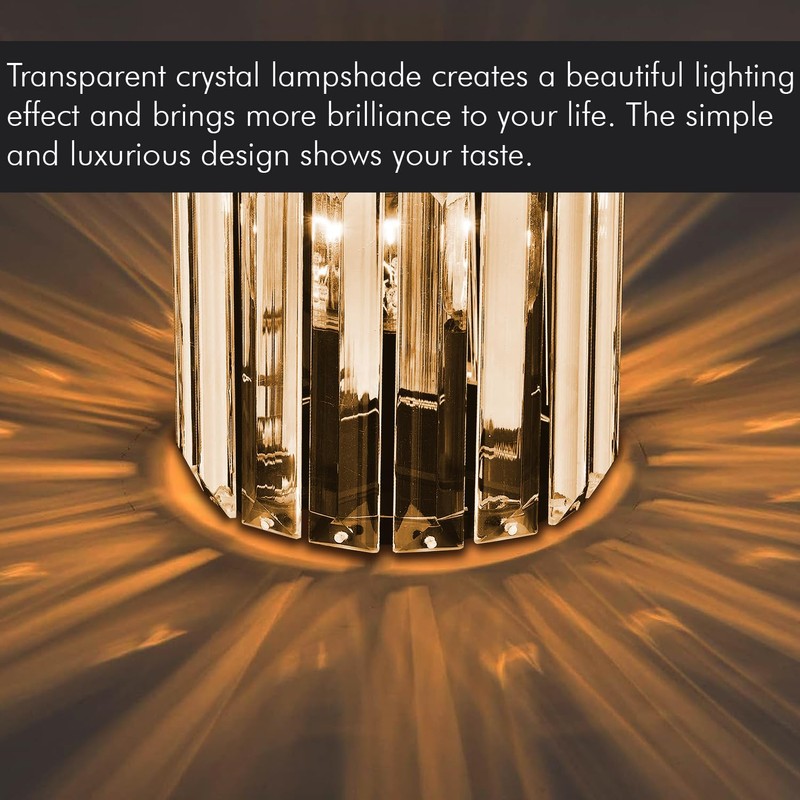 LEDSone Modern Mini Chandelier Crystal Ceiling Light Fixture, Semi Flush