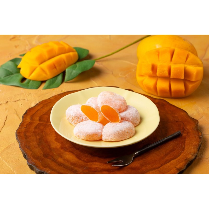 Mochi Mango Traditional Japanese Rice Cakes, 130g, Soft Chewy Wagashi