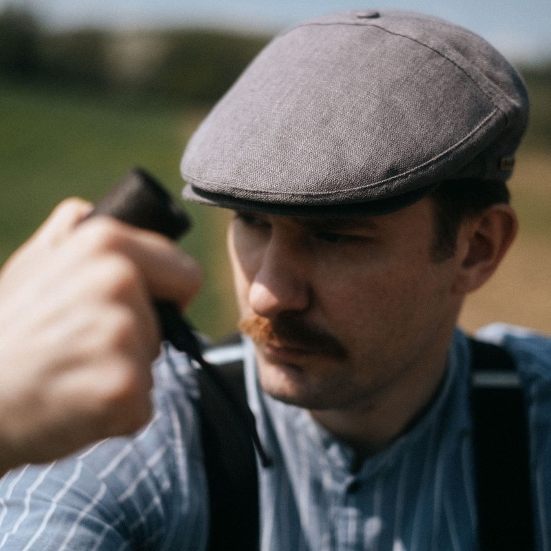Sterkowski Swede Hat | 100% Natural Linen Flat Cap for